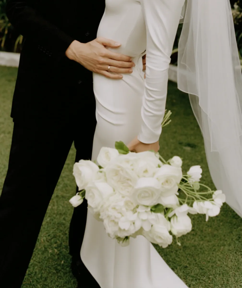 Bride and groom at their Tasmanian wedding ceremony